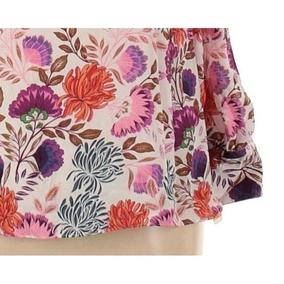 INC Womens Blouse 3X Floral Spring Feminine Long Sleeves Boat Neck Pink Plus - Picture 6 of 11